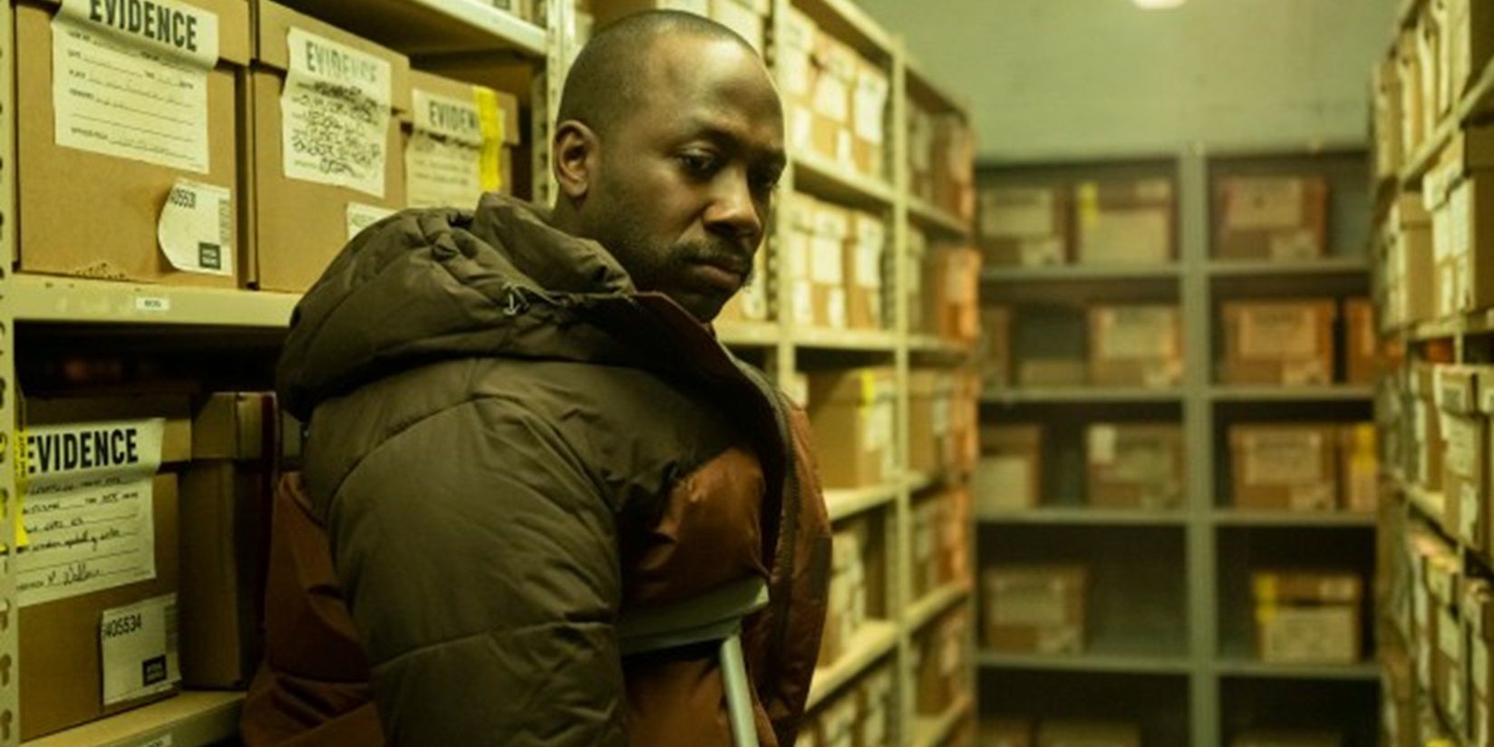 Lamorne Morris in a police evidence locker in Fargo