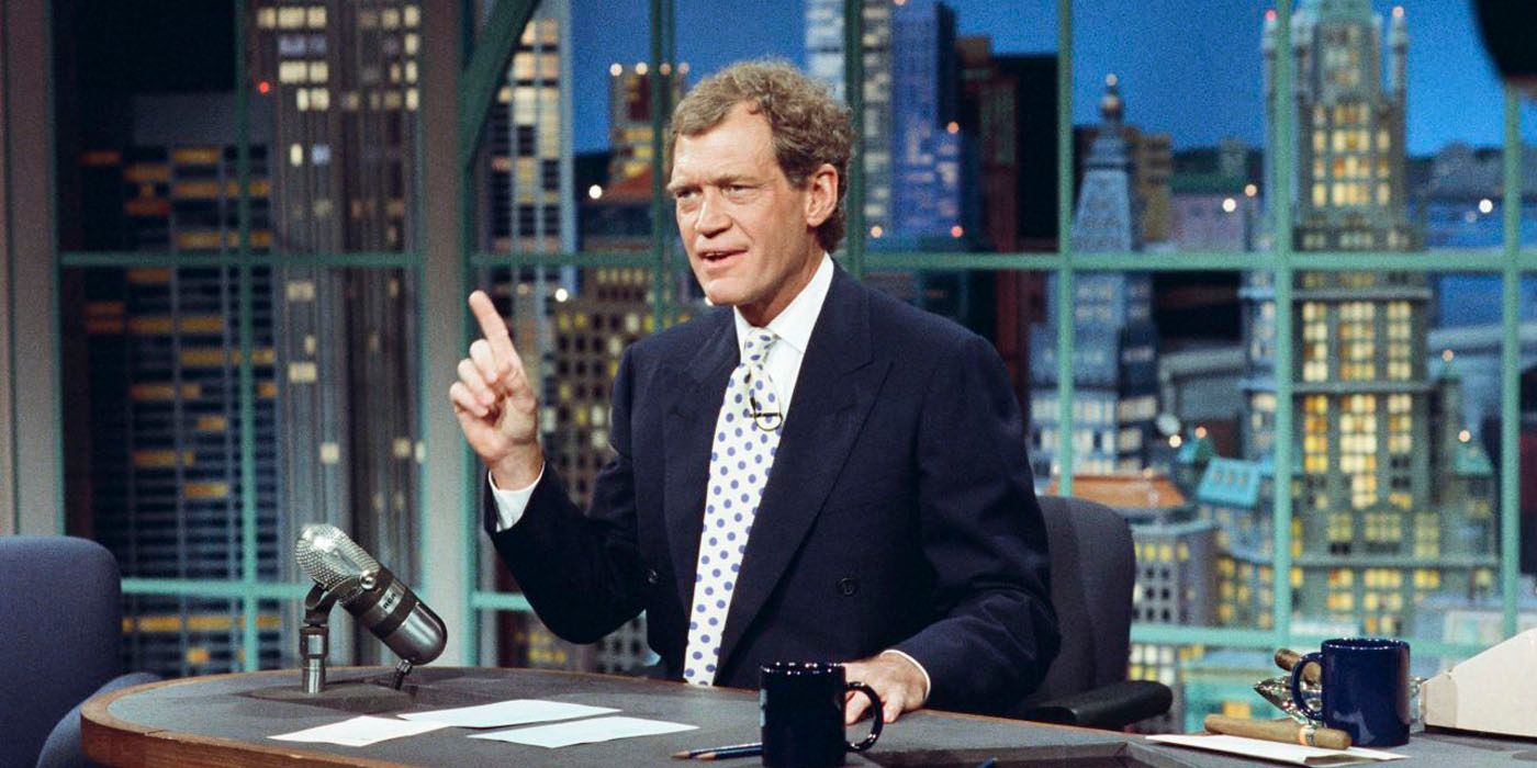 Tarde da noite com cena de David Letterman
