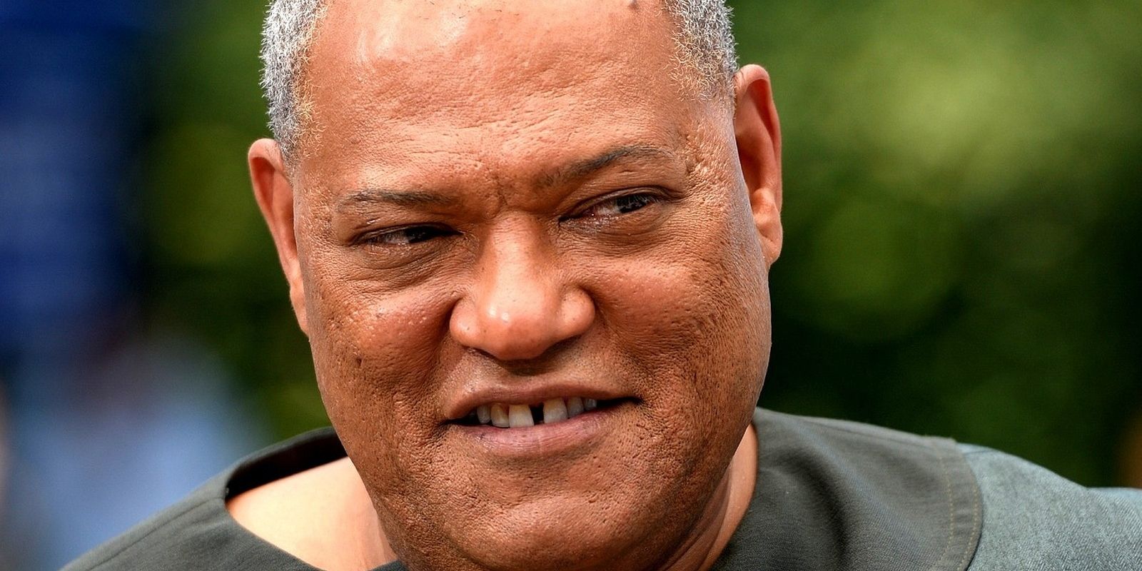 Closeup of Laurence Fishburne smiling in CSI