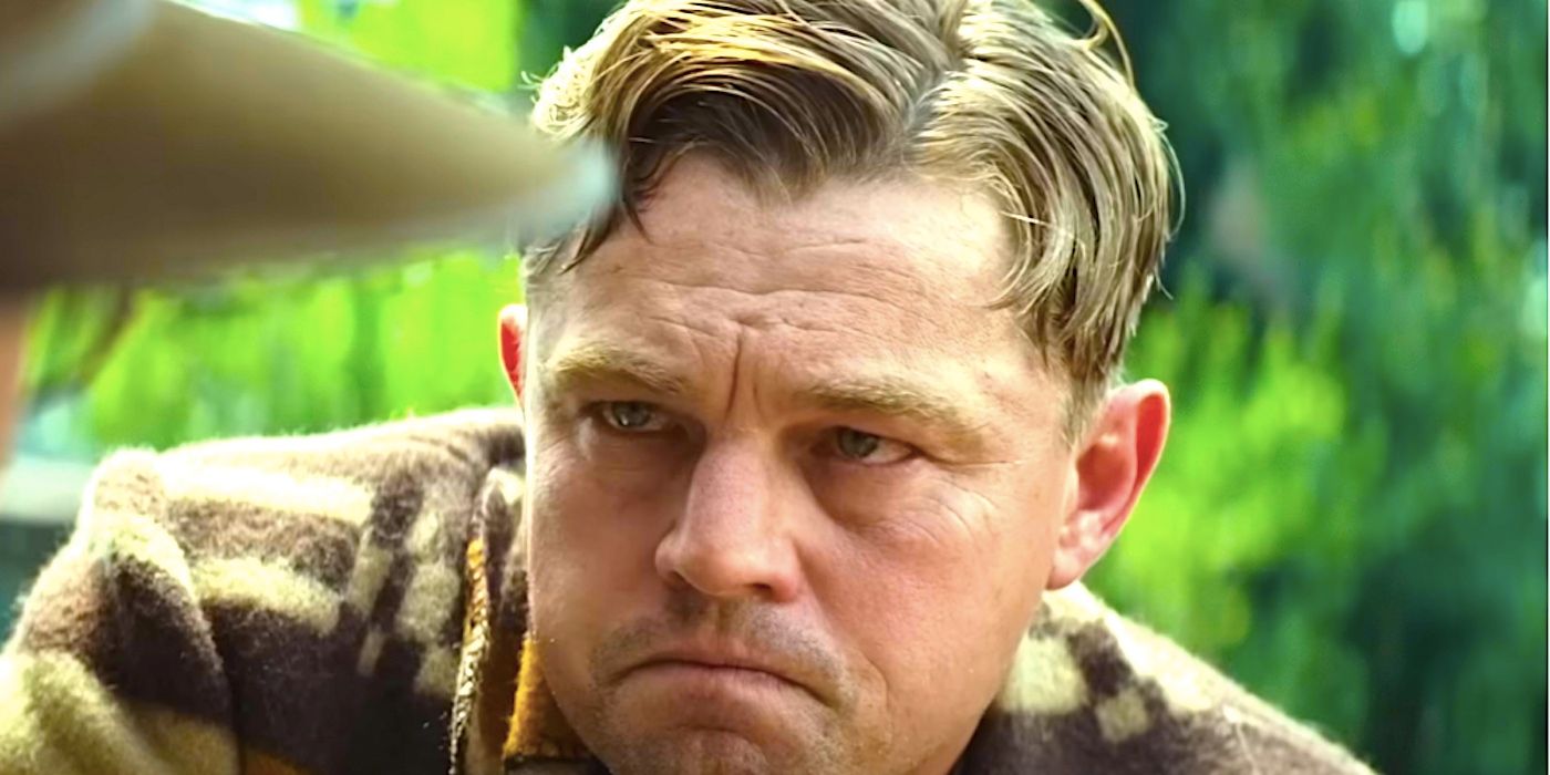 Leonardo DiCaprio's Ernest frowning in Killers of the Flower Moon