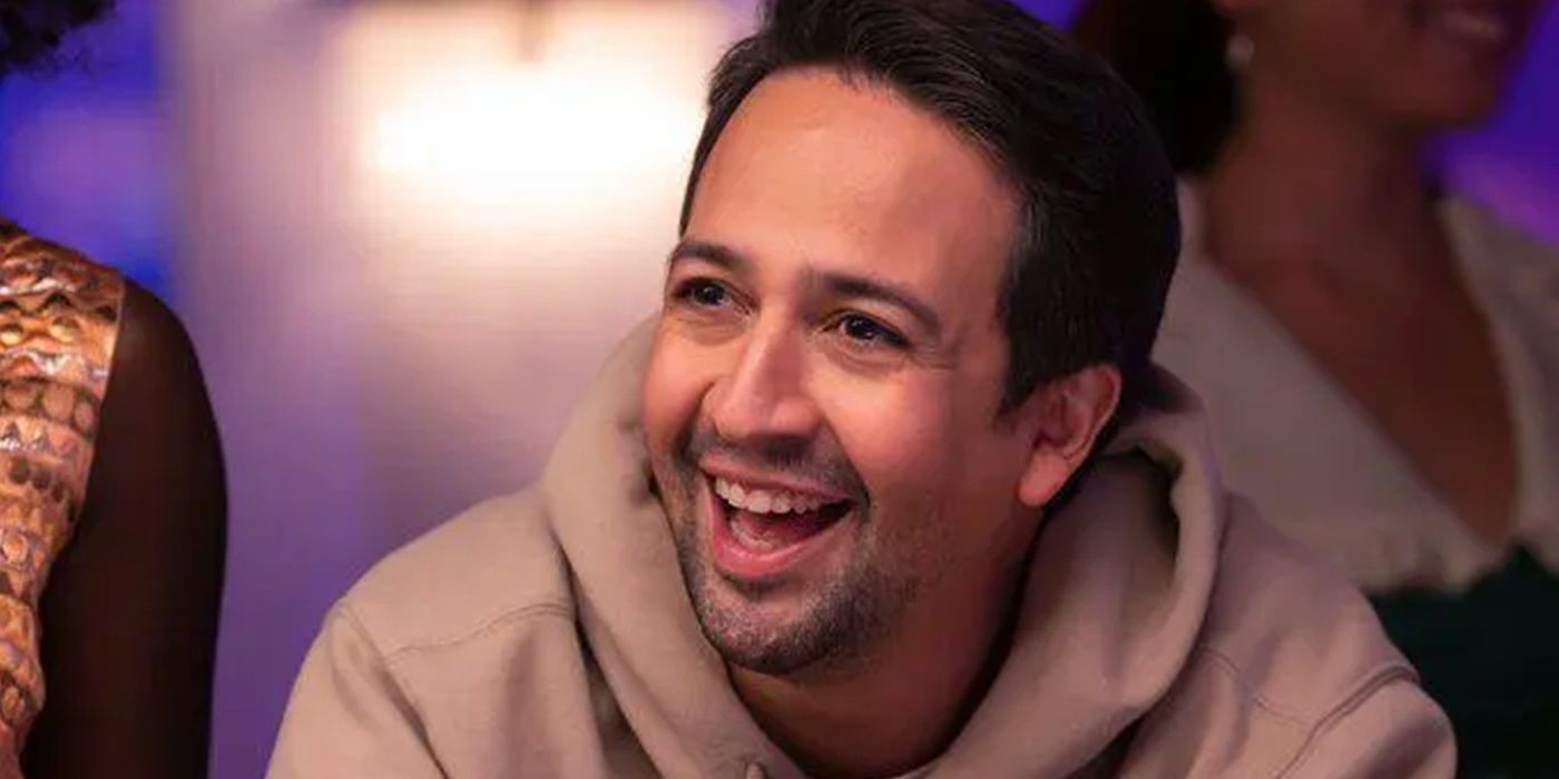Lin-Manuel Miranda as Hermes laughing in Percy Jackson and the Olympians