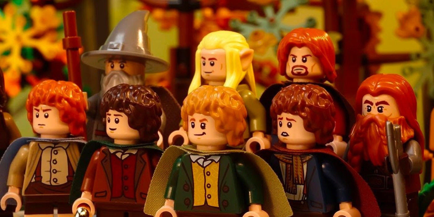 The Rivendell scene from The Lord of the Rings: The Fellowship of the Ring recreated with LEGOs