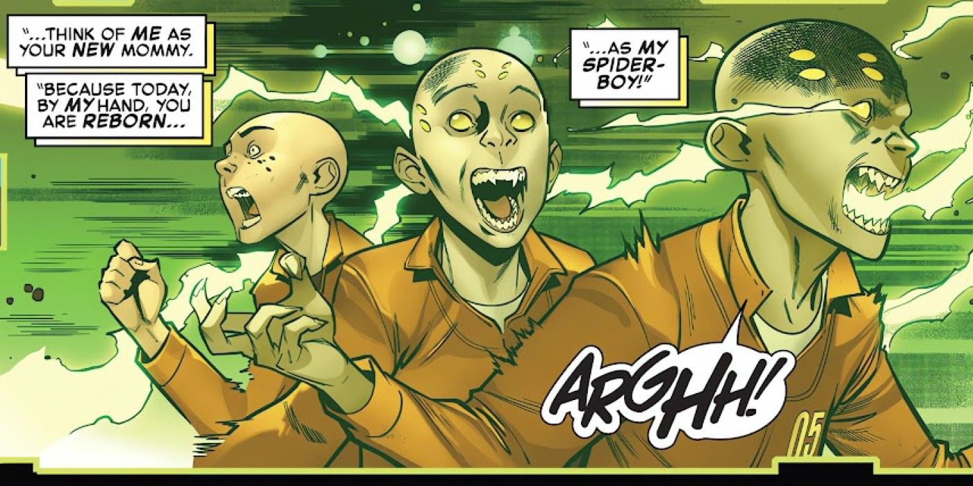 Madame Monstrosity turns Bailey into Spider-Boy-2