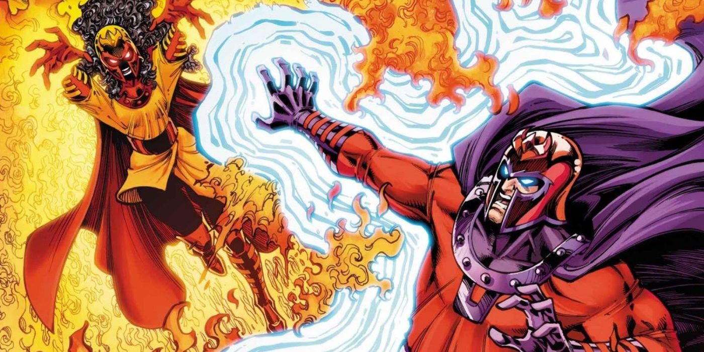 Magneto fighting his new daughter, the Queen of Wrath. 