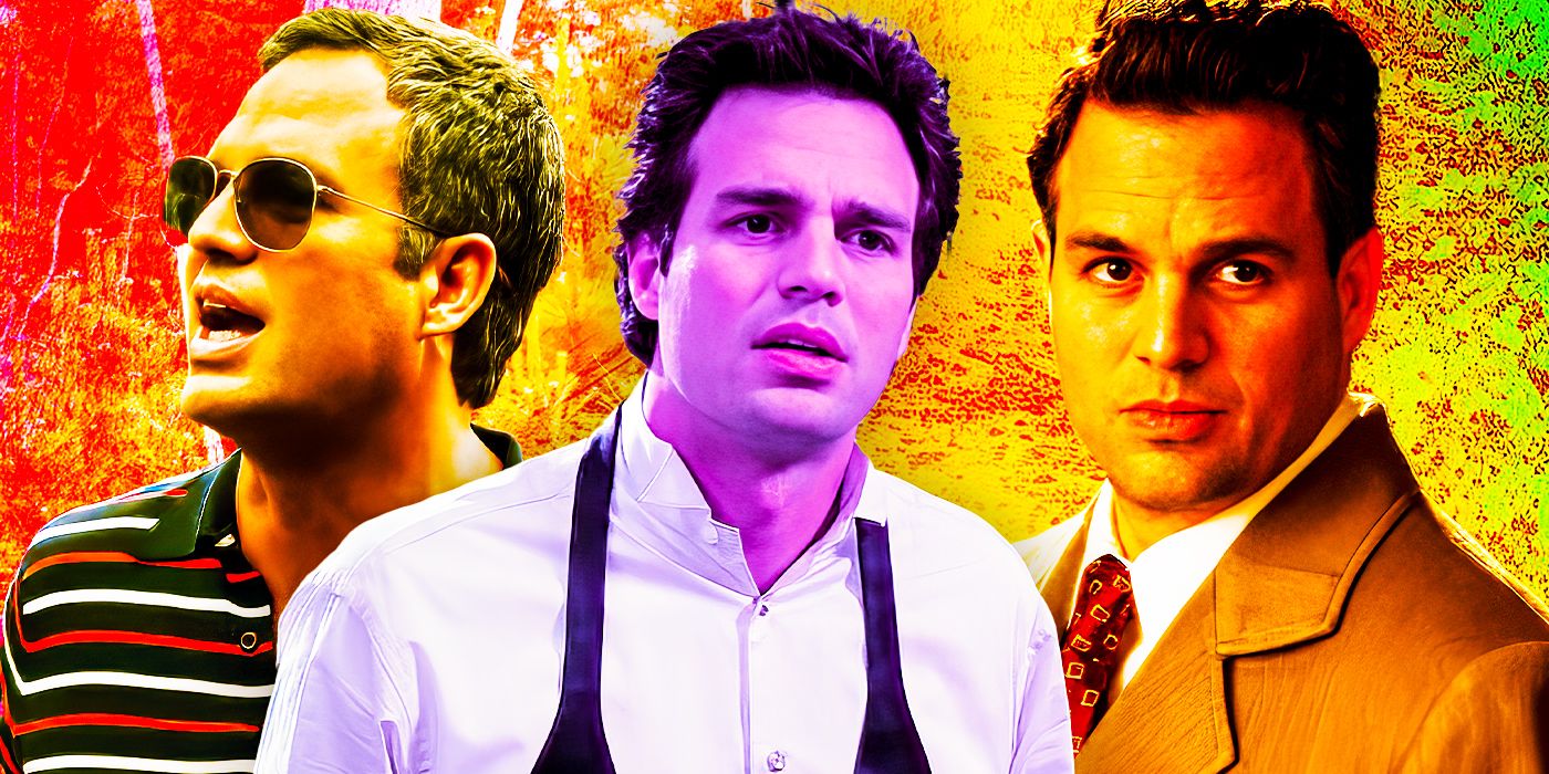 A collage featuring Mark Ruffalo in different movie roles