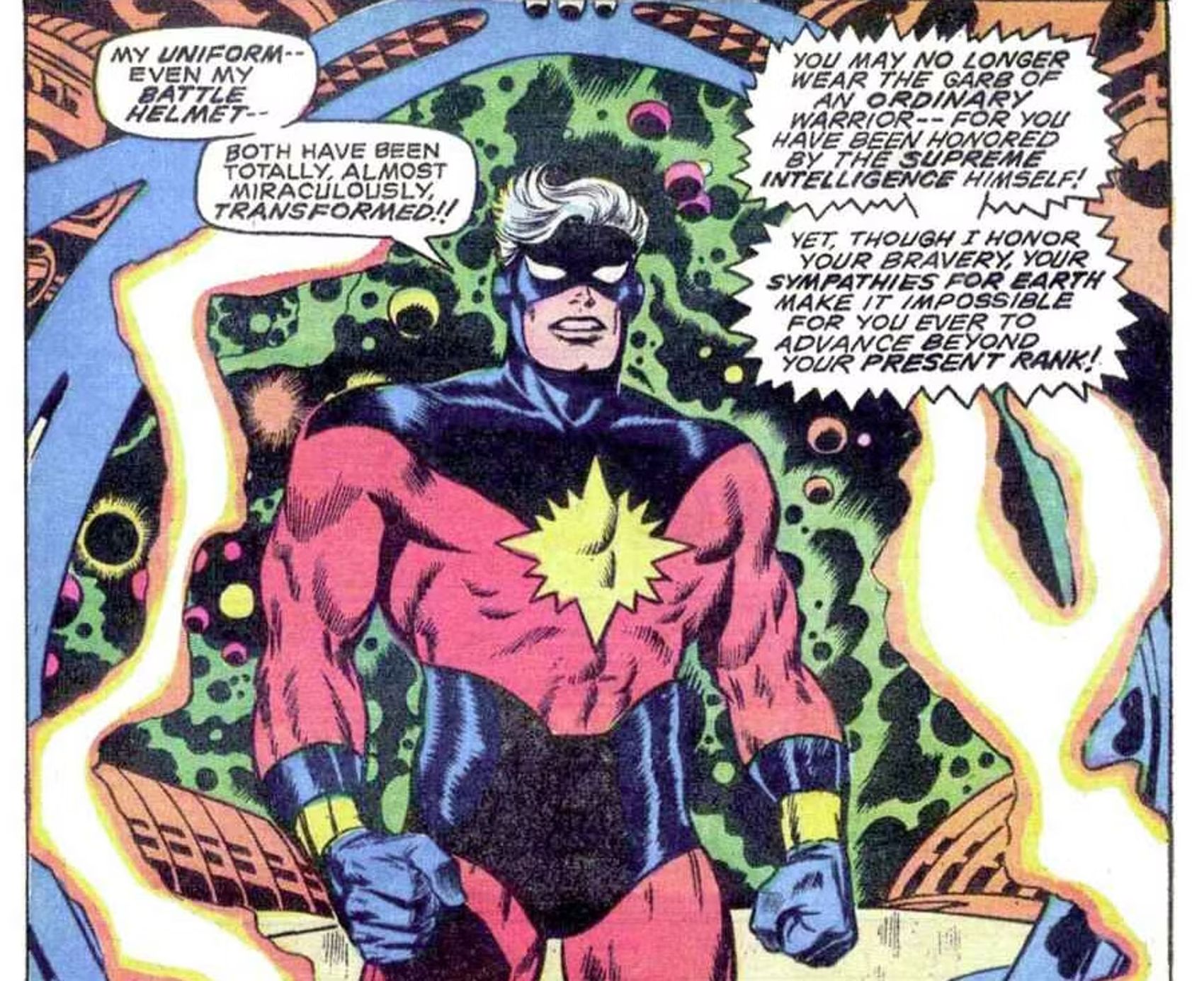 Captain Mar-Vell, original wielder of the Kree Nega-Bands in Marvel Comics