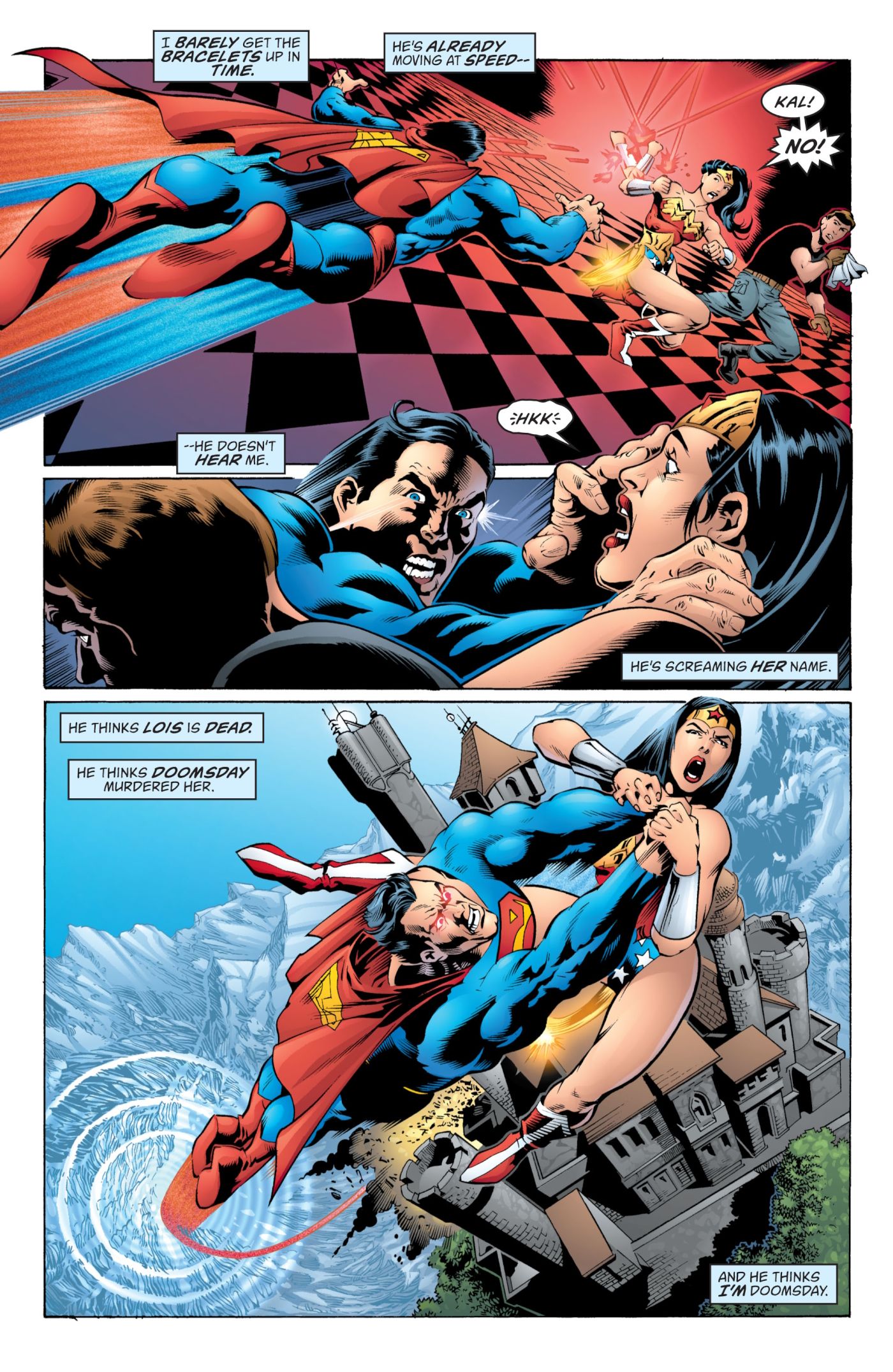 Maxwell Lord uses mind control to make Superman attack Wonder Woman