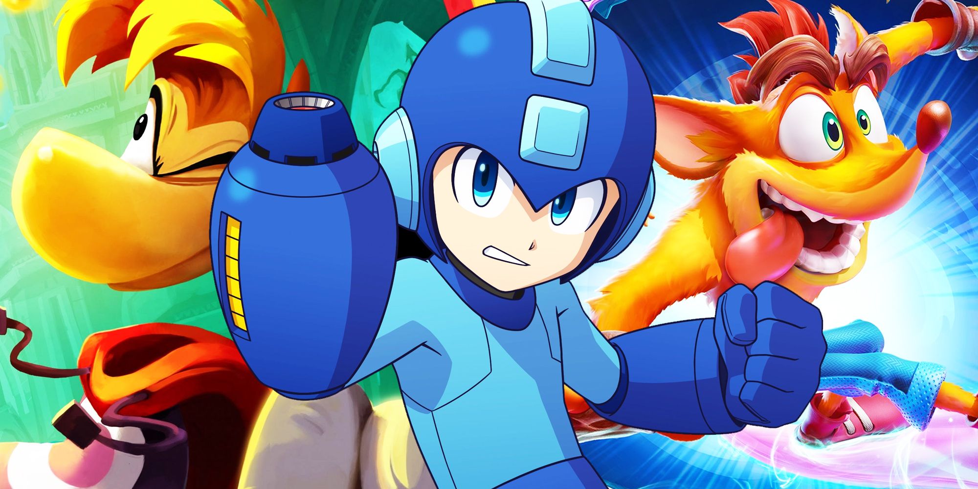 Mega Man, Rayman, and Crash Bandicoot