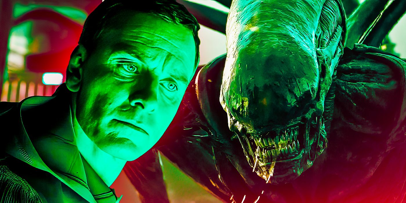 Michael Fassbender and Xenomorph in Alien