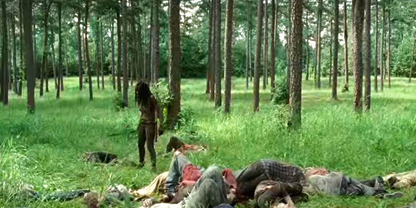Michonne After Killing Numerous Walkers In Season 4