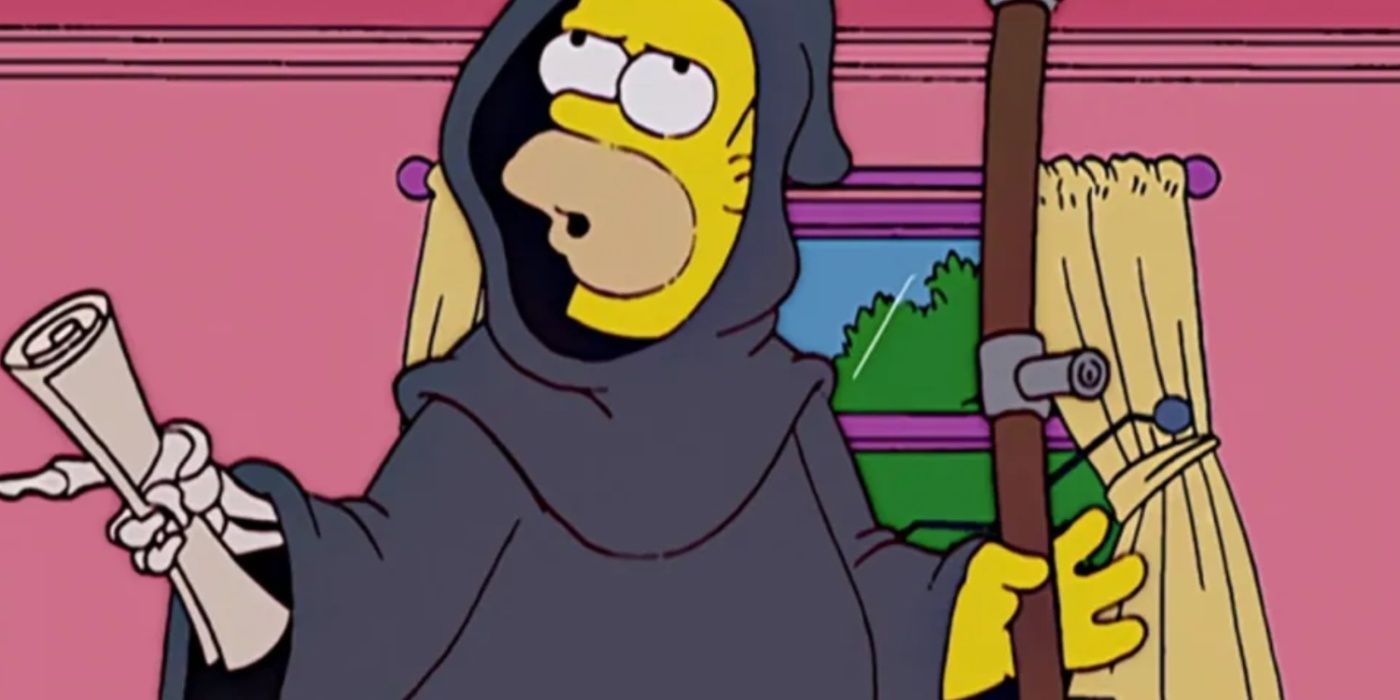 Homer dressed as the Grim Reaper in The Simpsons