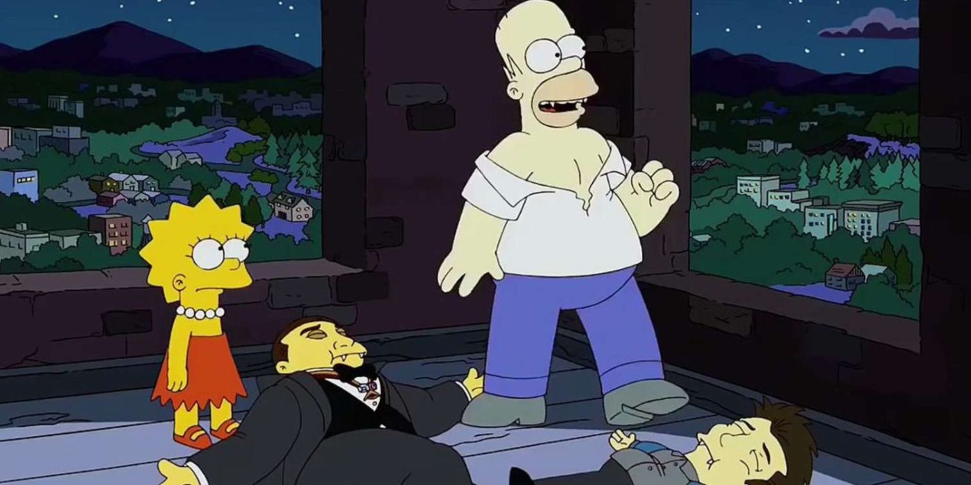 Homer turned into a vampire in The Simpsons