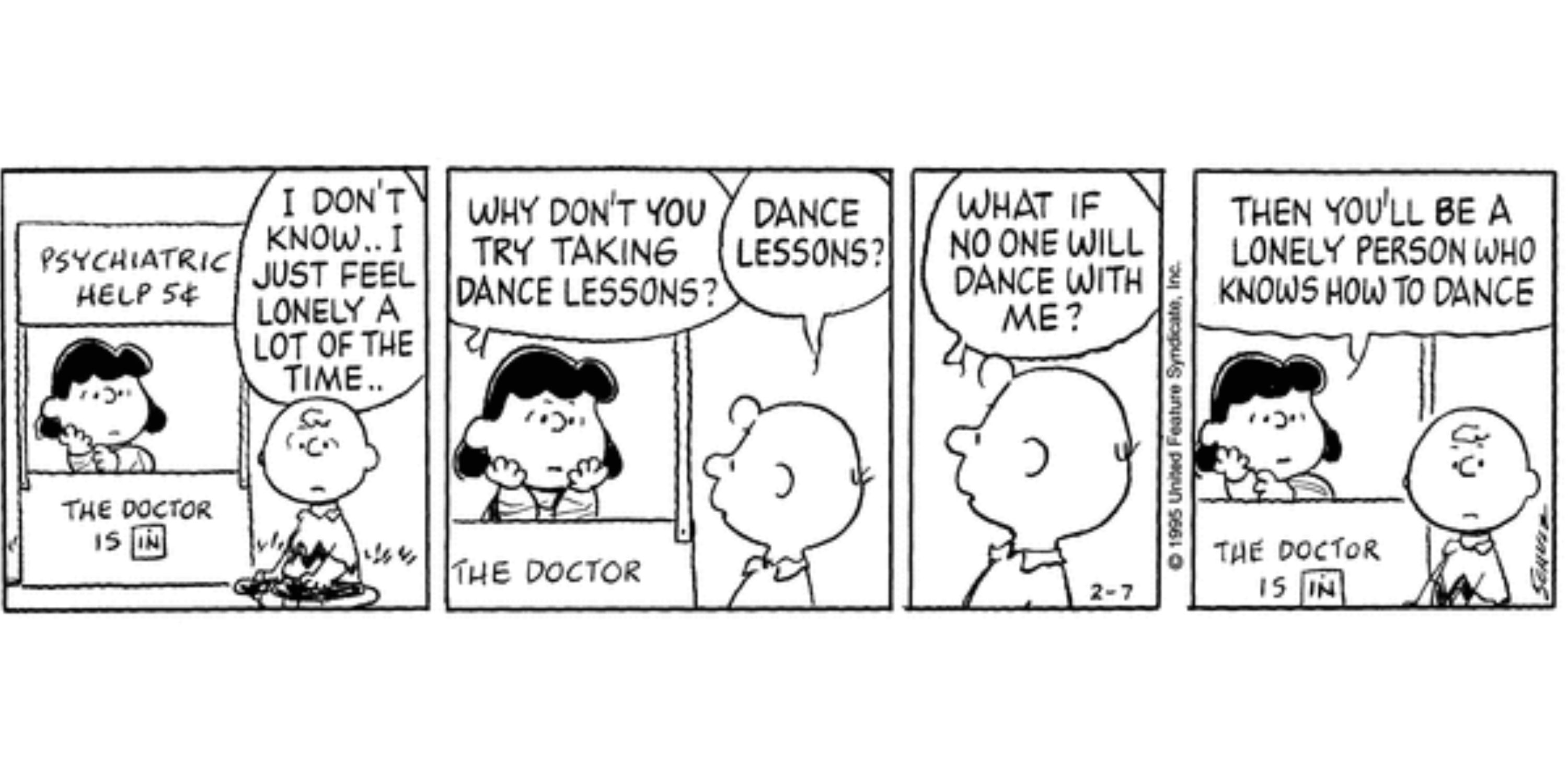 Lucy and Charlie Brown Psychiatry Advice
