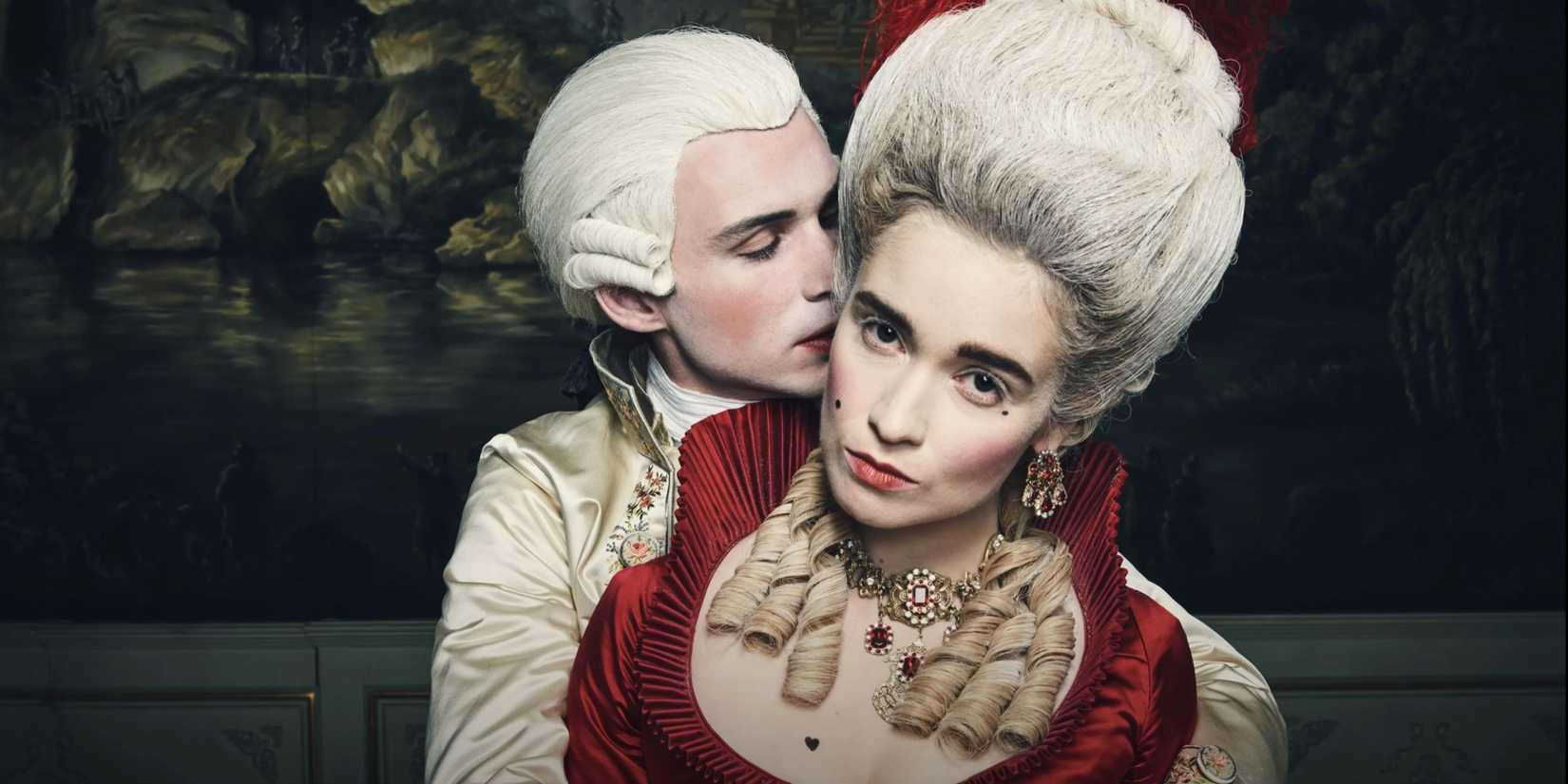 Valmont kissing the cheek of Camille in Dangerous Liaisons