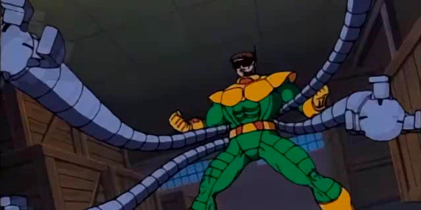 Doctor Octopus fighting Spider-Man in Spider-Man the Animated Series