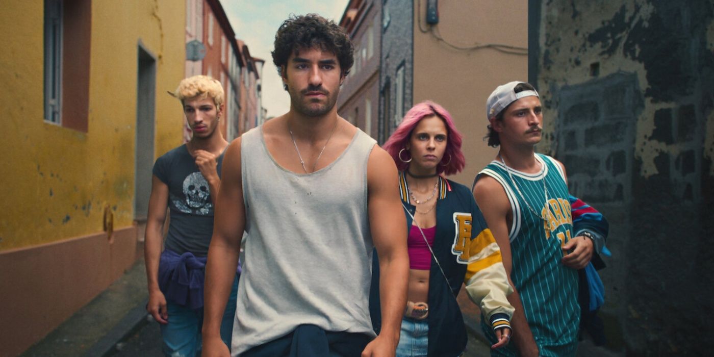 The cast of Turn of the Tide walking through the street