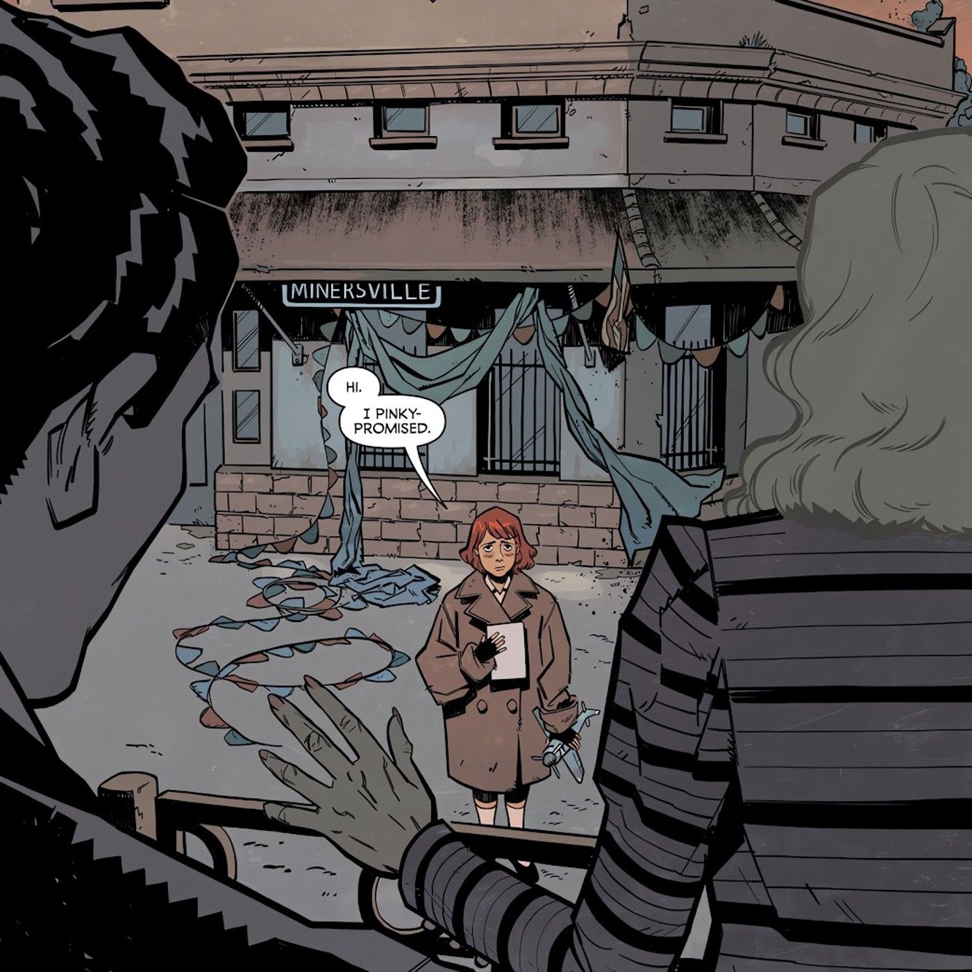 Molly Stands In Front of the Train