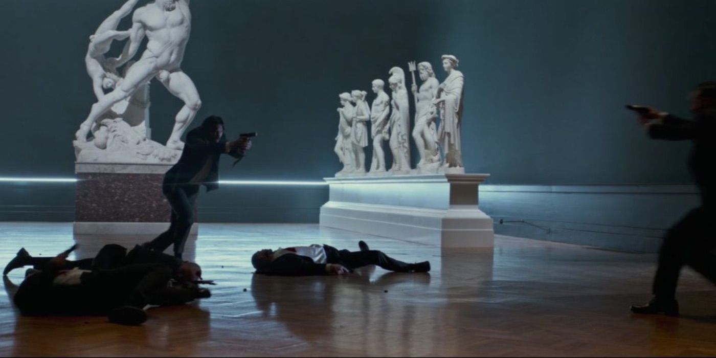 John Wick on a rampage through an art gallery