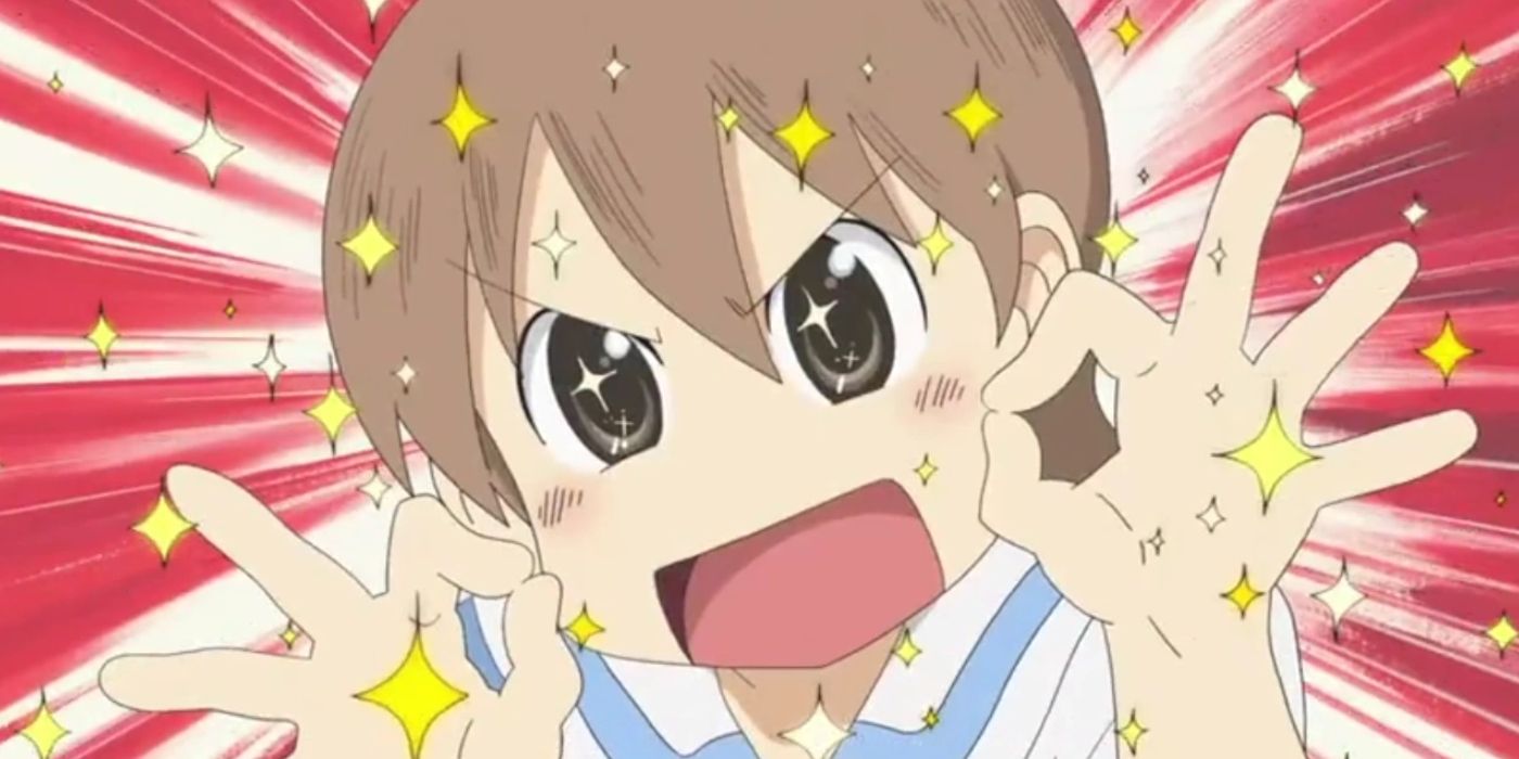 A character from Nichijou making an 