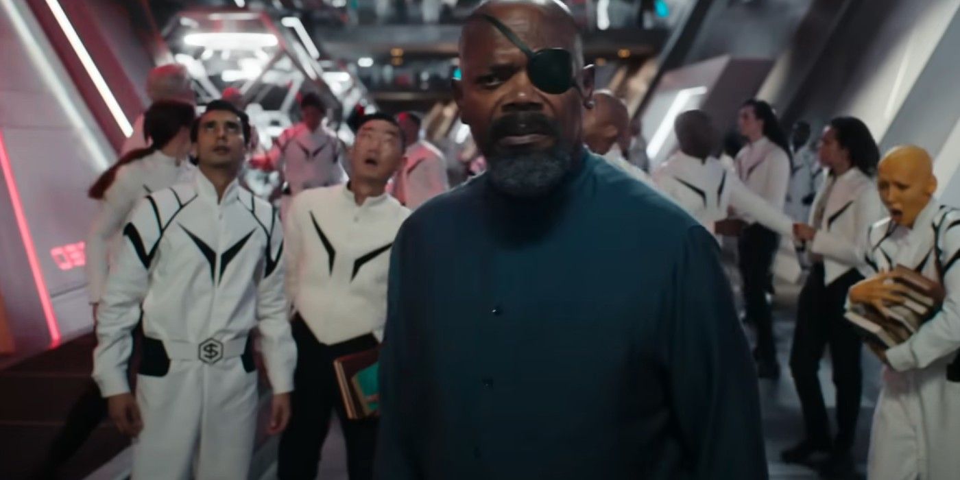 Nick Fury with the agents of SWORD as SABER base is destroyed in The Marvels