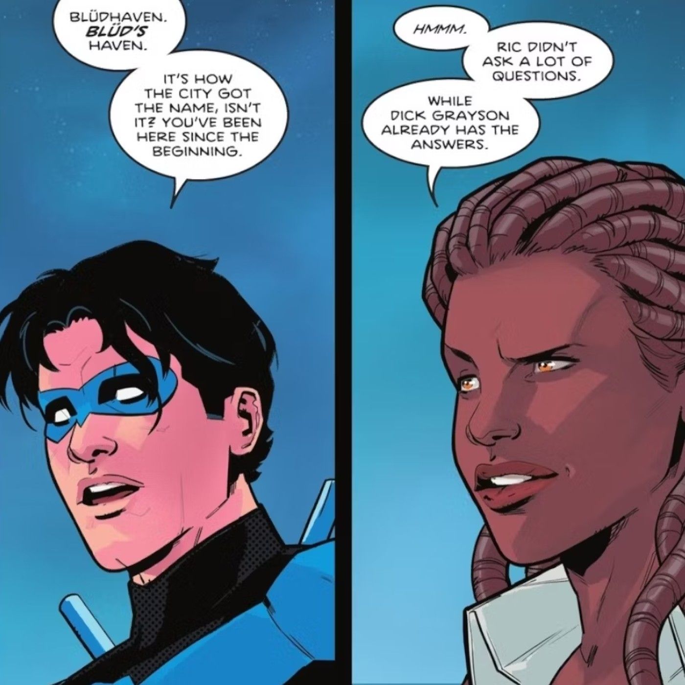 Nightwing and Bea Discuss Bludhaven