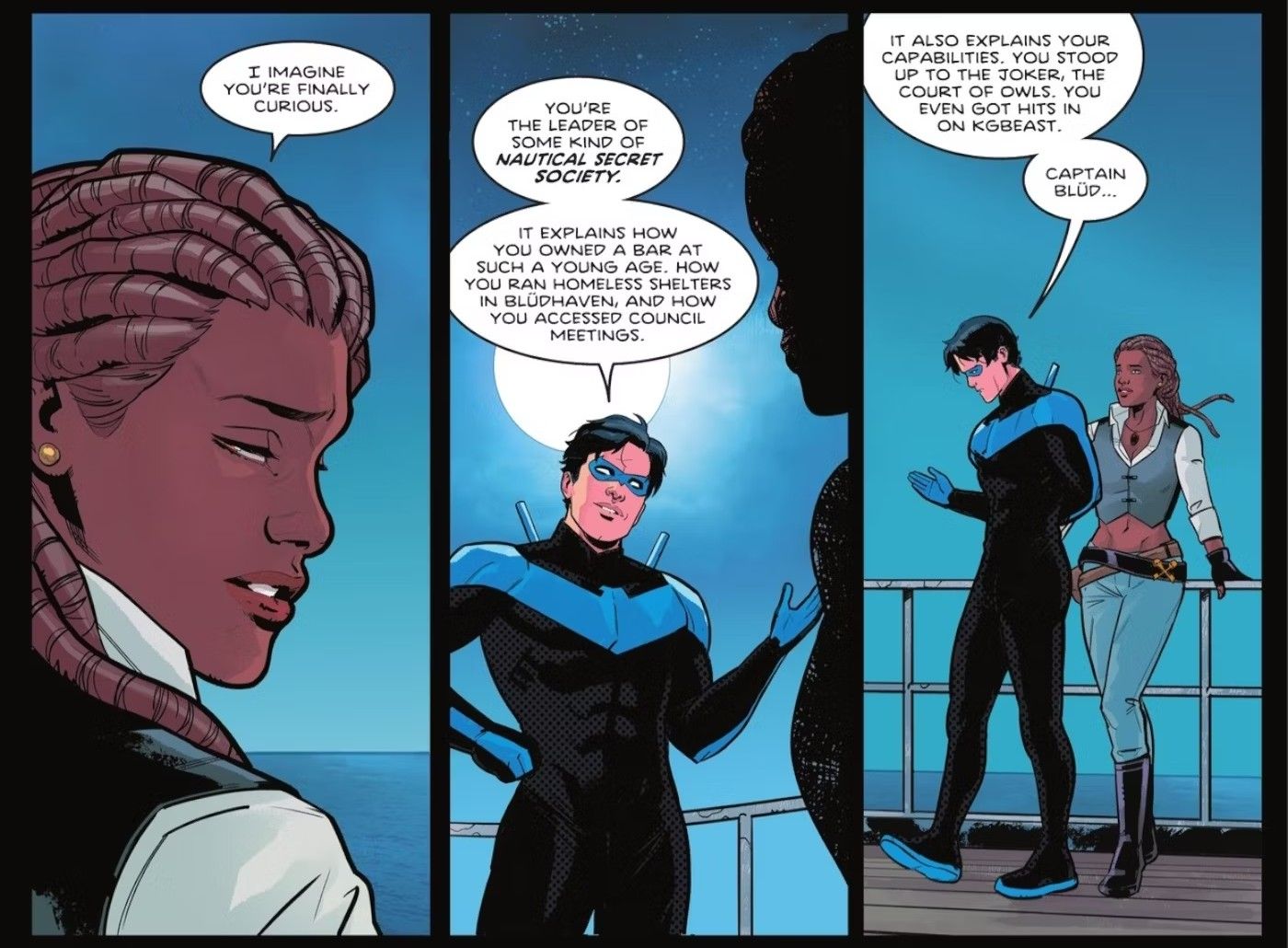 Nightwing Interrogates Bea Captain Blud