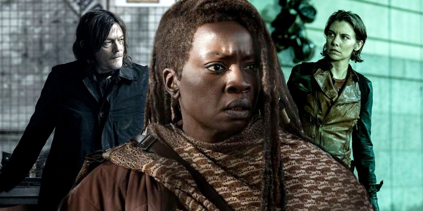 Norman Reedus as Daryl Dixon Danai Gurira as Michonne in Walking Dead The Ones Who Live and Lauren Cohan as Maggie in Dead City