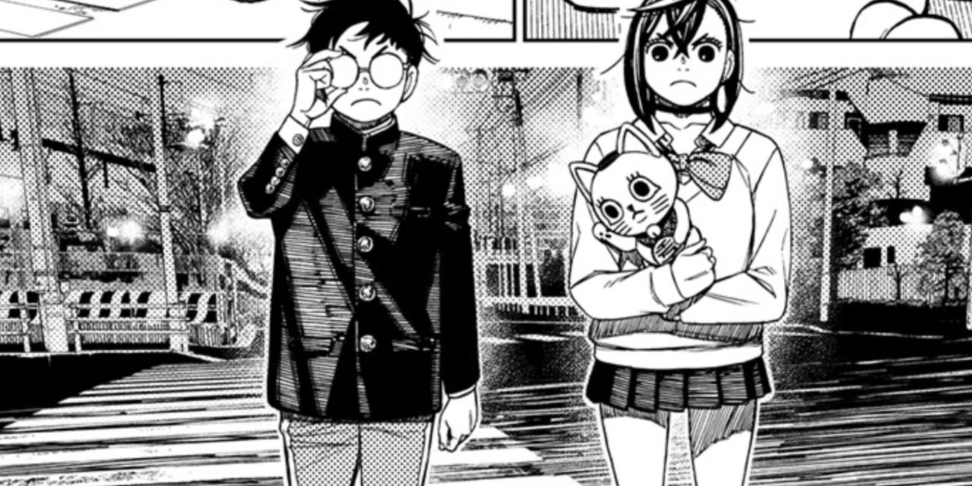 Okarun and Miss Ayase with Turbogranny