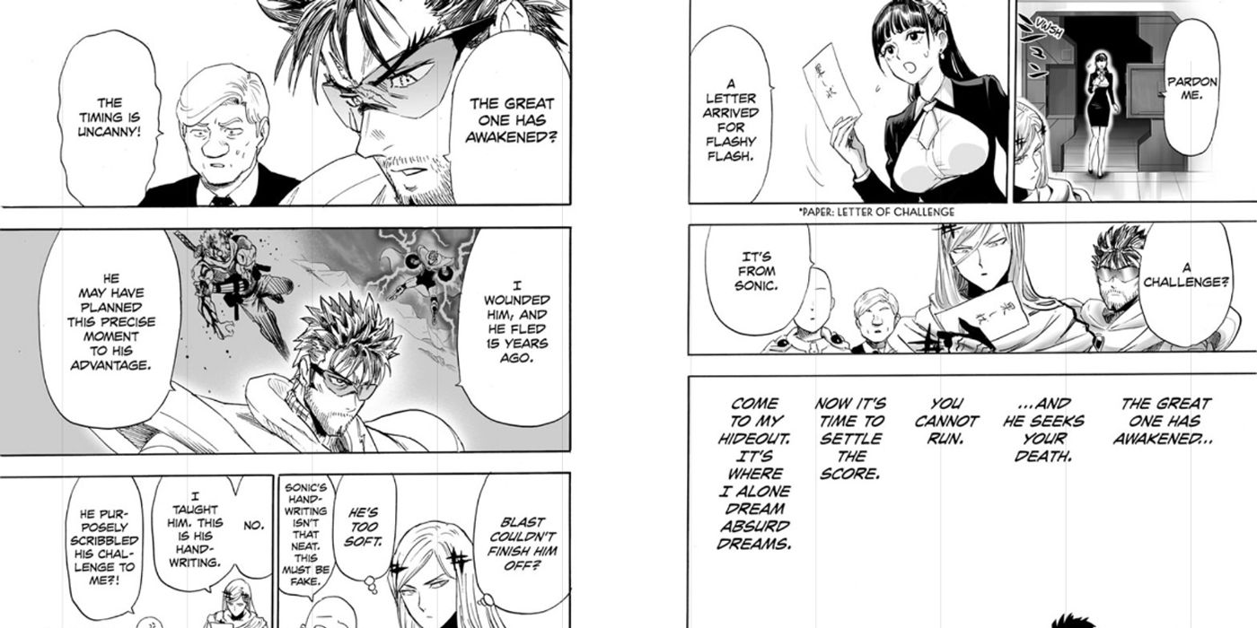 One-Punch Man: Blast recounts his battle with the Ninja Village leader.