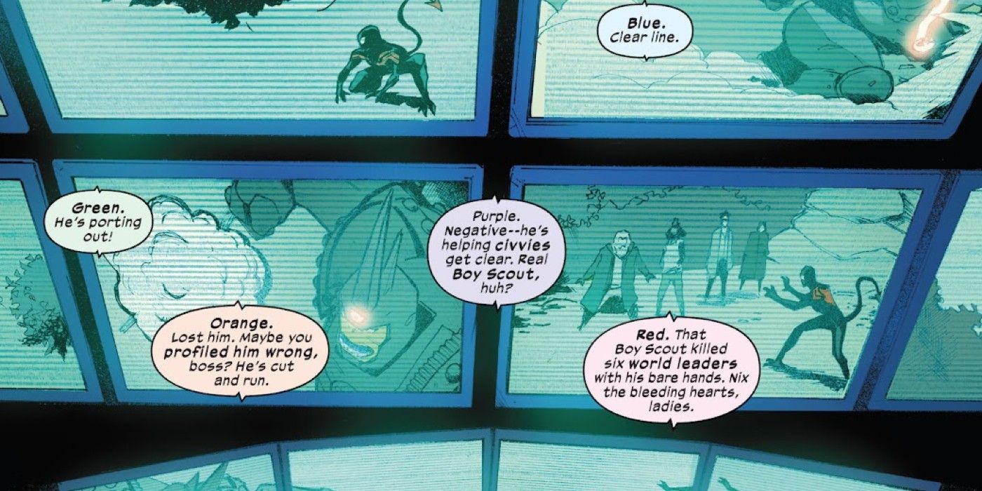 Uncanny Spider-Man #2, Orchis observes Nightcrawler aka the new Spider-Man