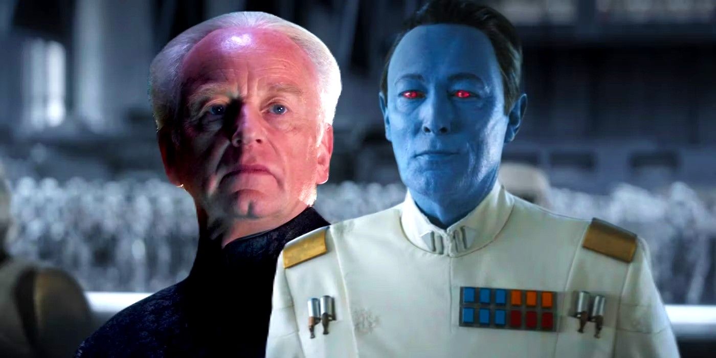 Palpatine from Star Wars and Thrawn in Ahsoka