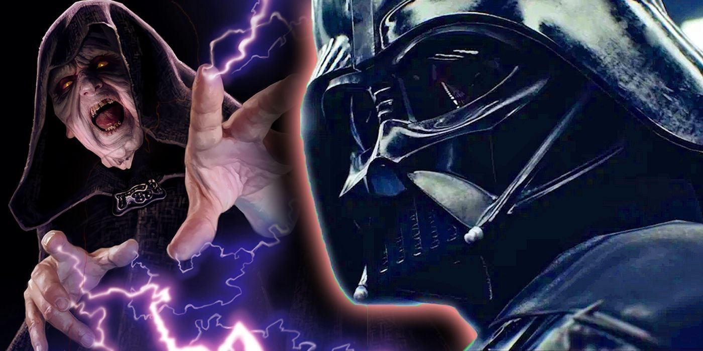Palpatine vs Darth Vader in Star Wars.