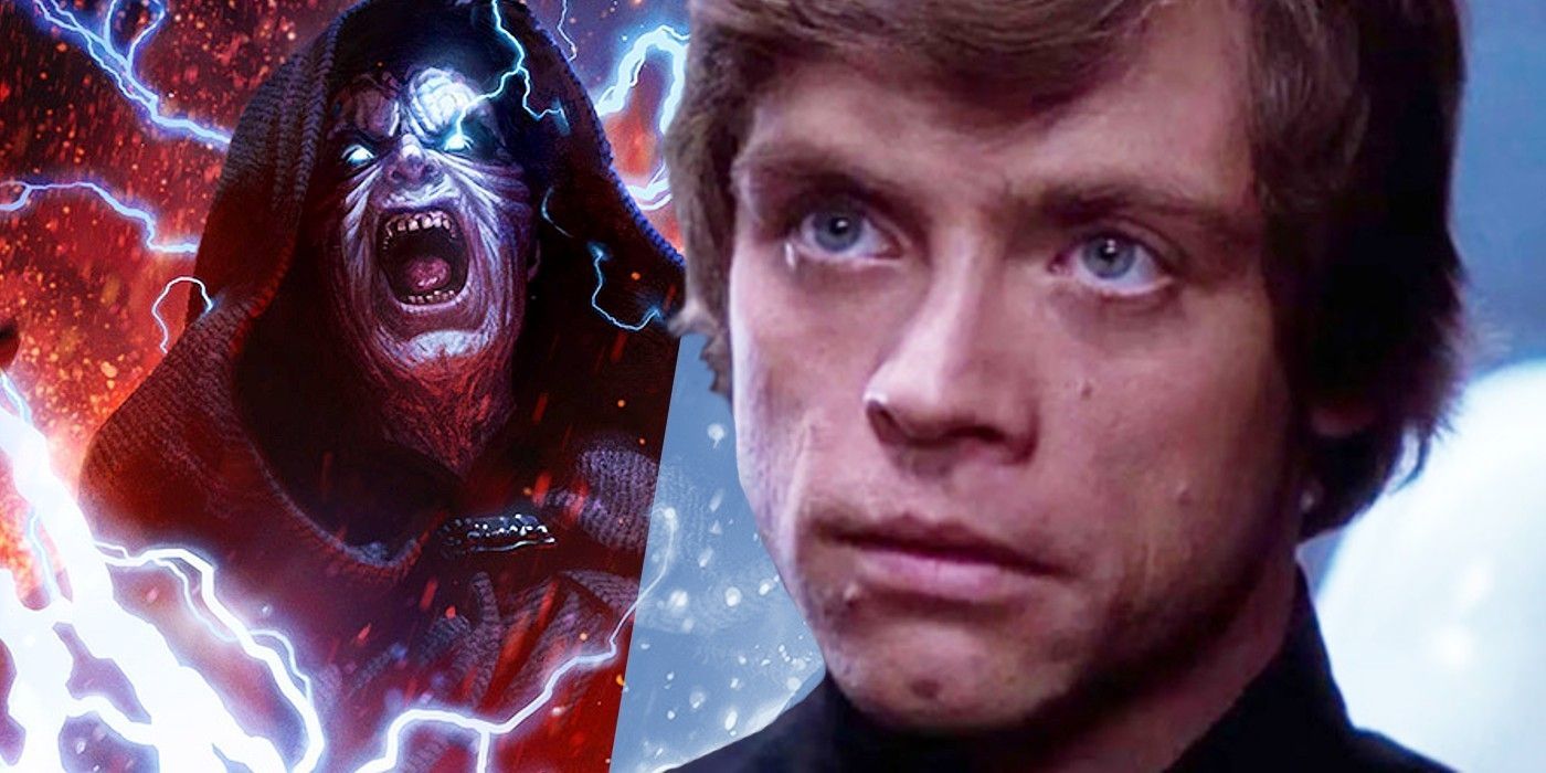 Palpatine vs Luke Skywalker in Star Wars.