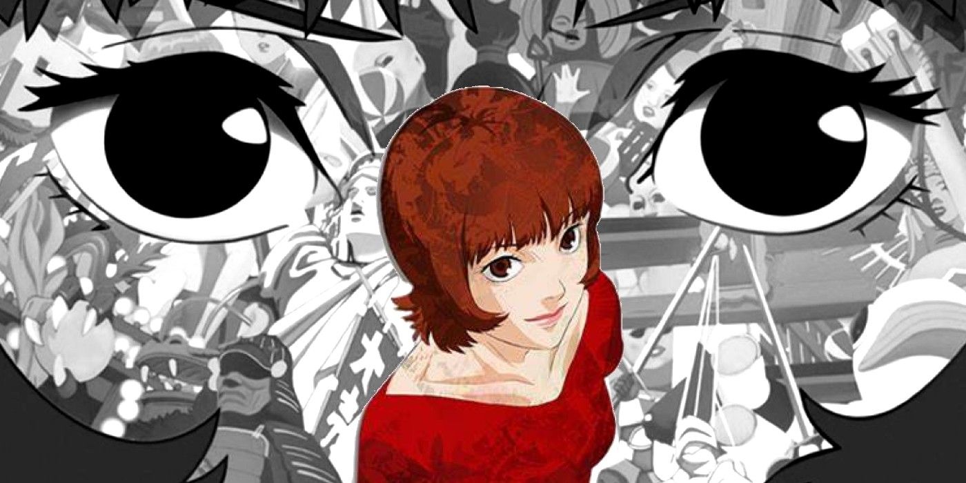 A composite image of Doctor Atsuko Chiba and the different characters and setting featured in Paprika