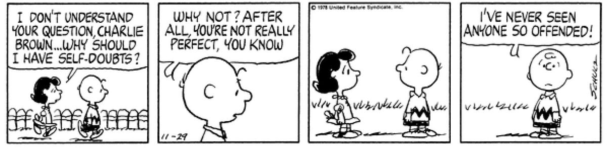 Peanuts Charlie Brown and Lucy November 29 1978, Charlie Brown accidentally gets back at Lucy for her years of abuse