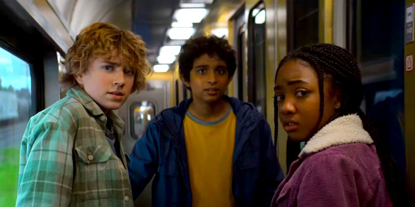 Percy Grover and Annabeth on a Train in Percy Jackson and the Olympians