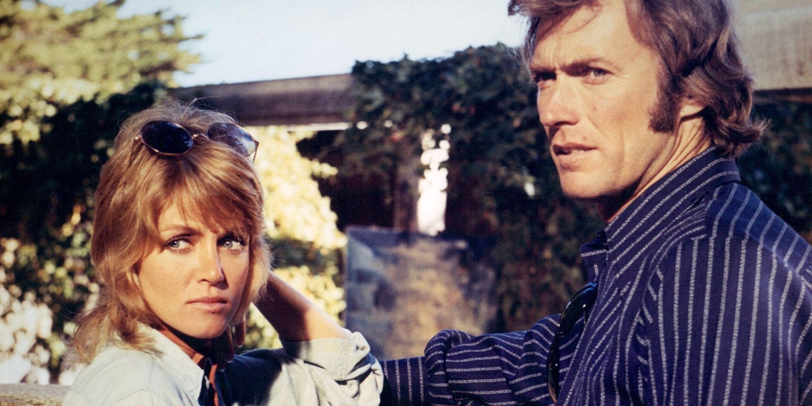 Clint Eastwood and Donna Mills turning to look at something in Play Misty For Me
