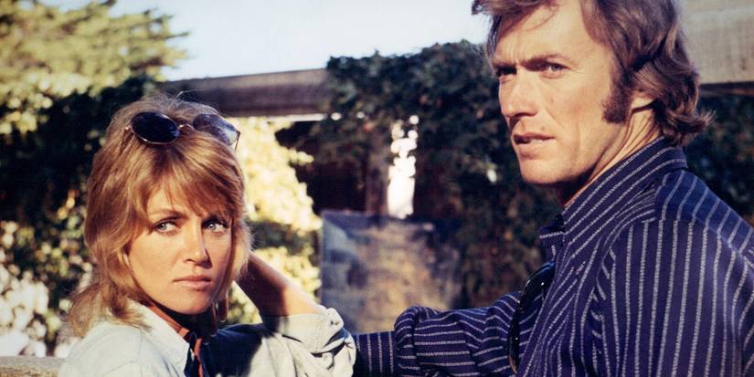 Clint Eastwood and Donna Mills turning to look at something in Play Misty For Me