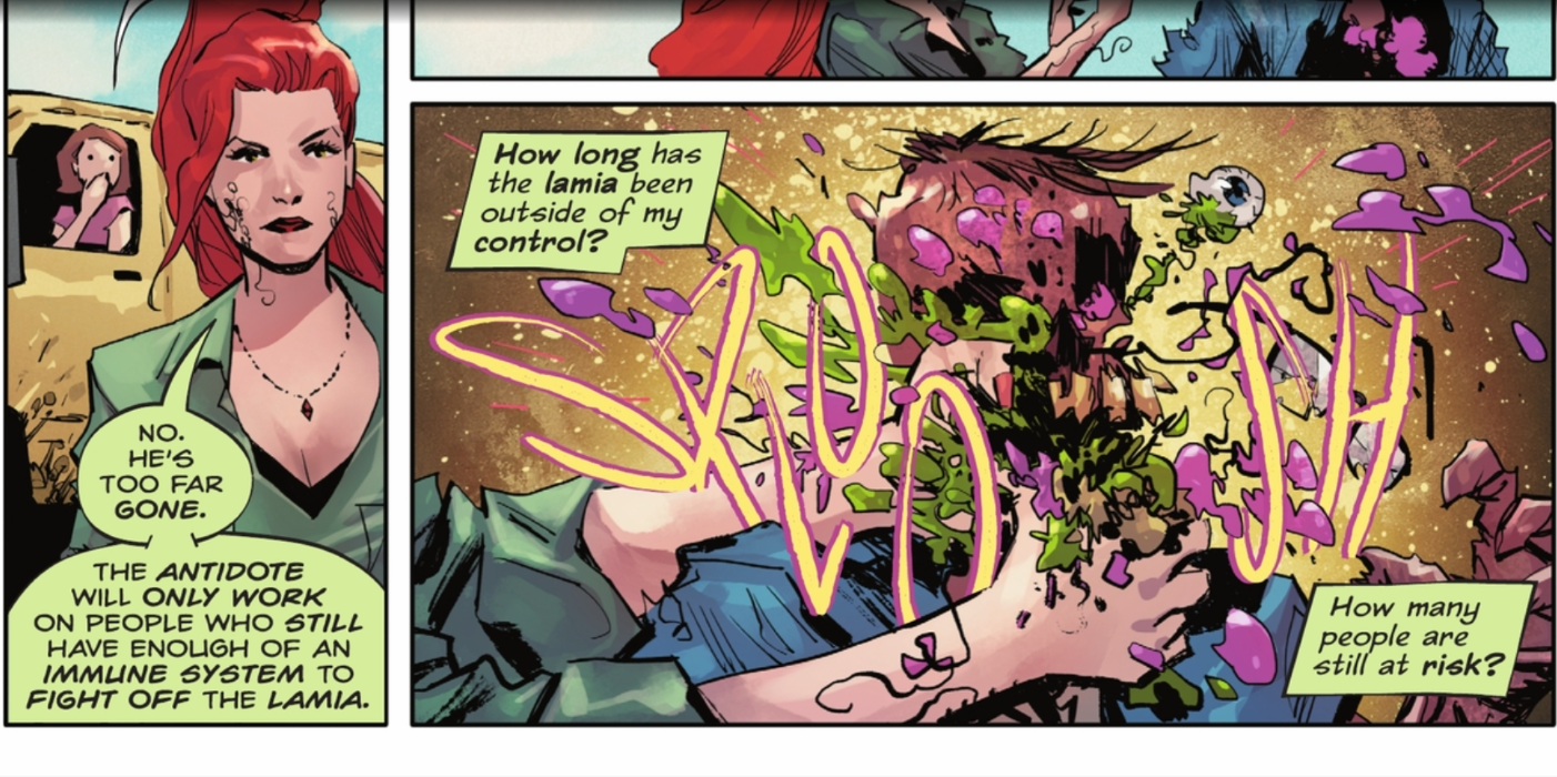 From the Poison Ivy ongoing series, Ivy could have inadvertently caused a plant-based zombie apocalypse