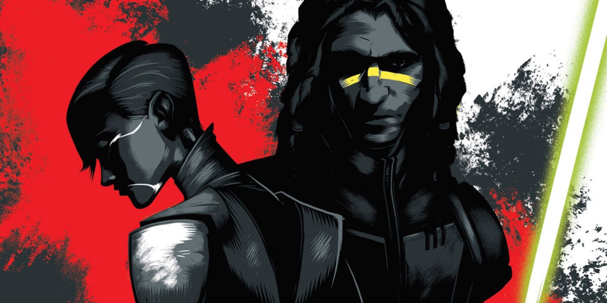 Quinlan Vos and Asajj Ventress on the cover of Star Wars Dark Disciple.