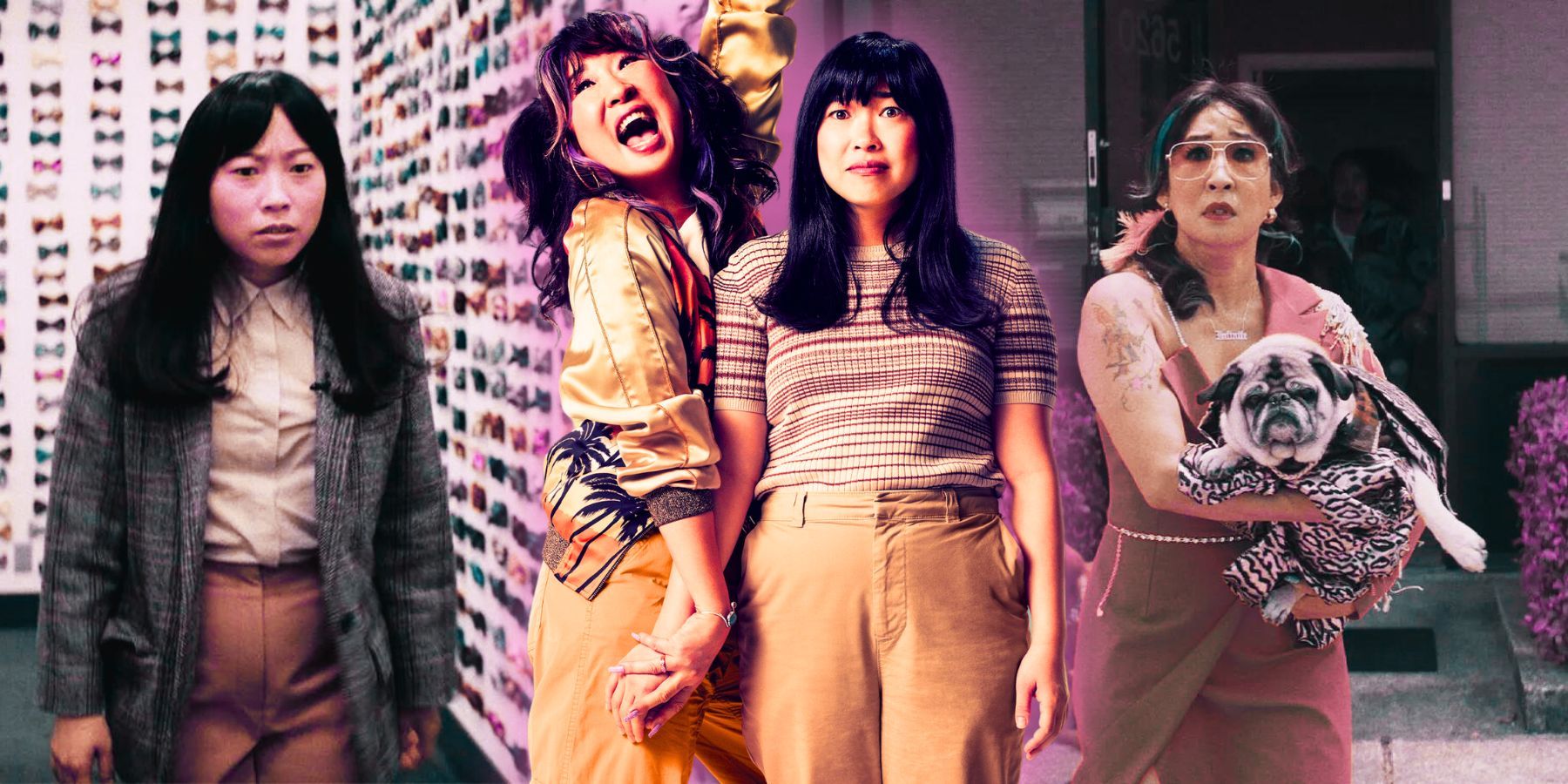 Quiz Lady collage with Awkwafina and Sandra Oh