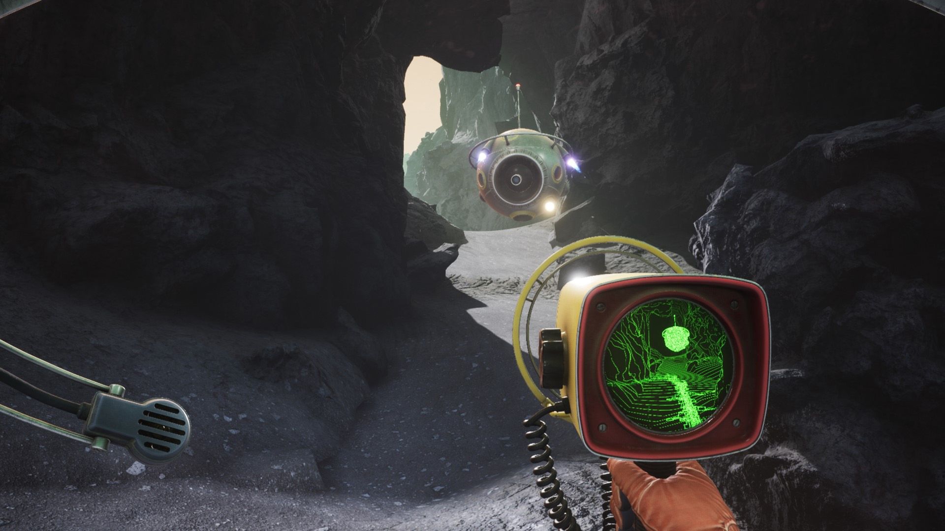 Looking at a probe bot in The Invincible.