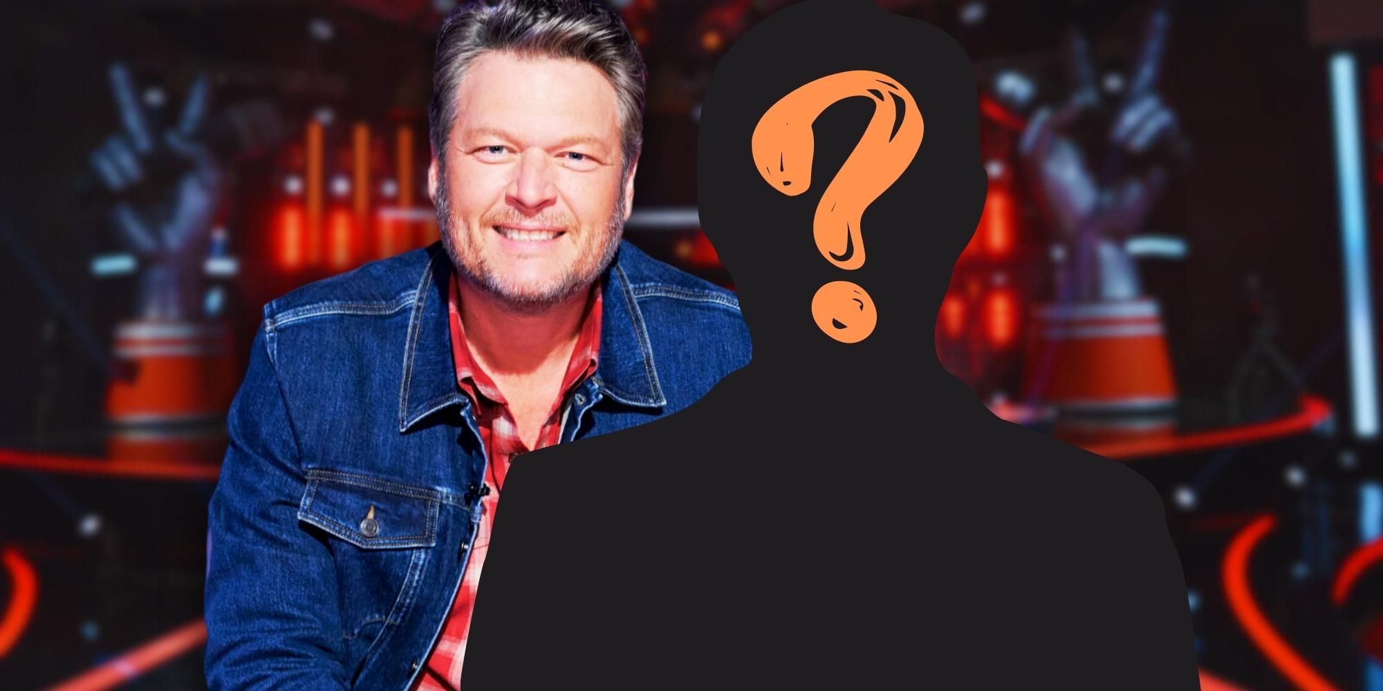 Blake Shelton on the Voice with a mystery person
