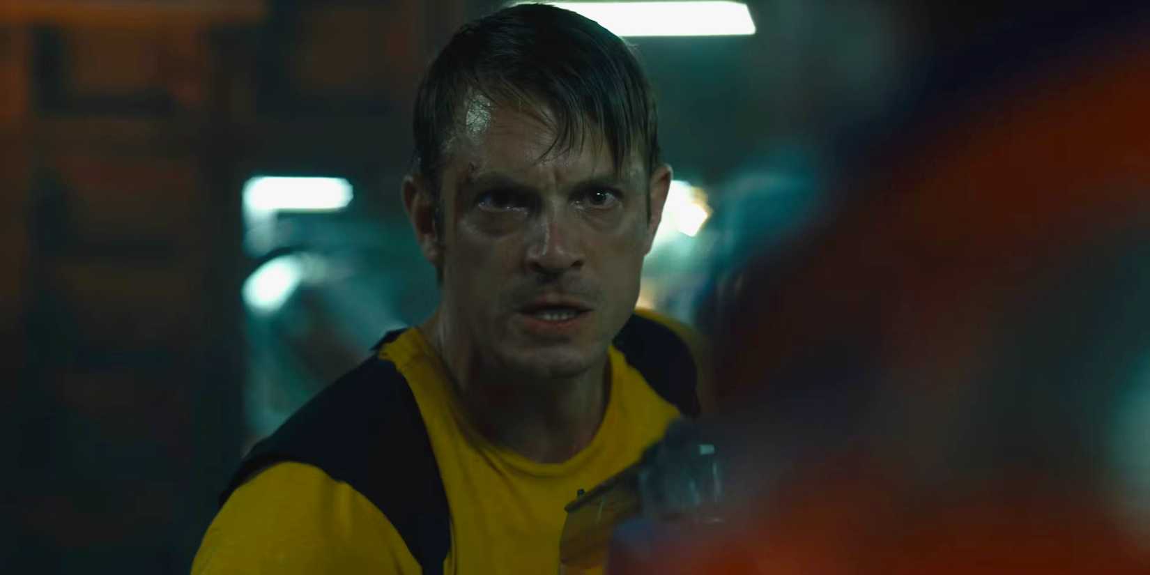 Rick Flag fighting Peacemaker in James Gunn's The Suicide Squad (2021)