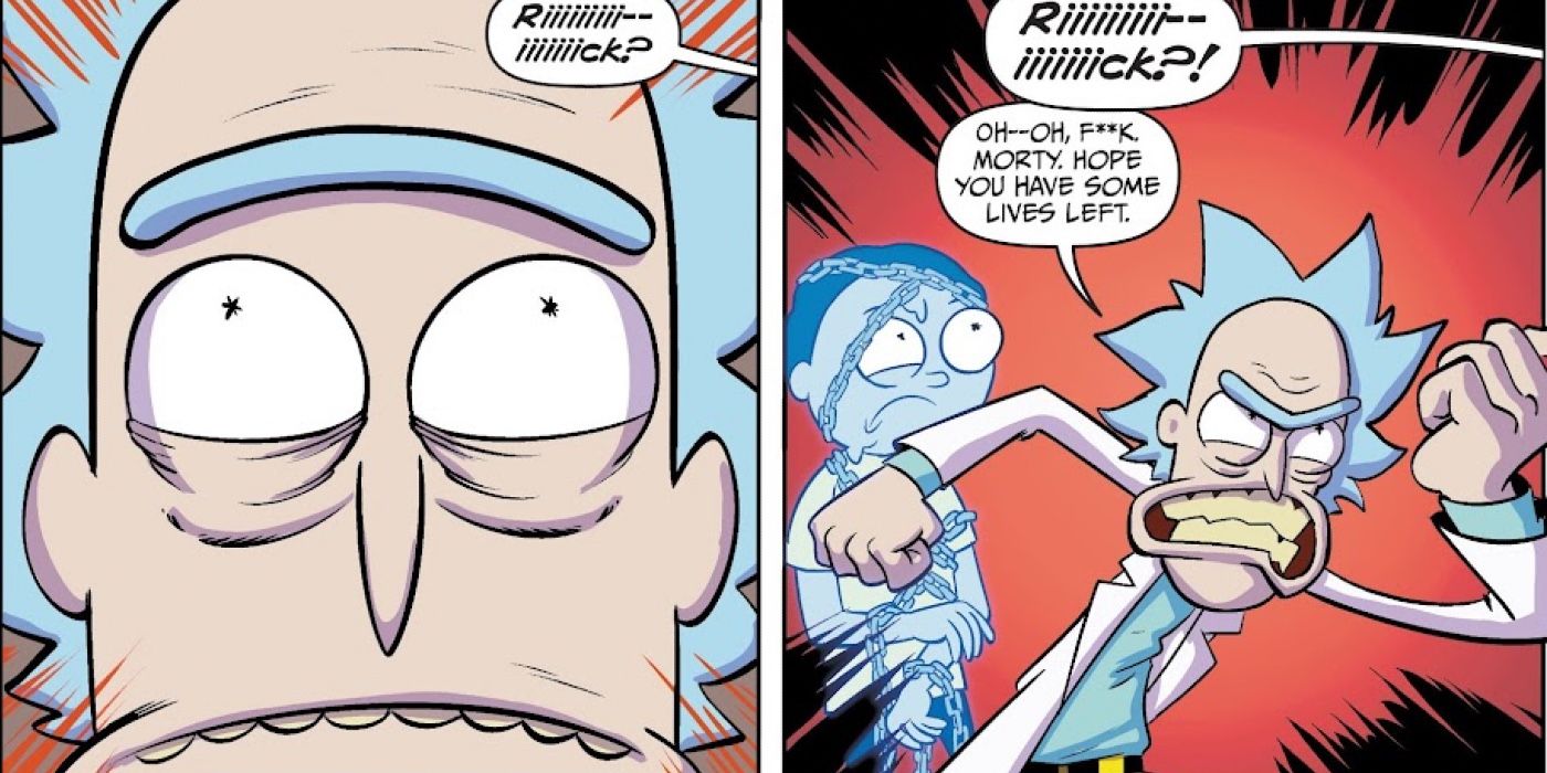 Rick is annoyed by the person calling him offscreen