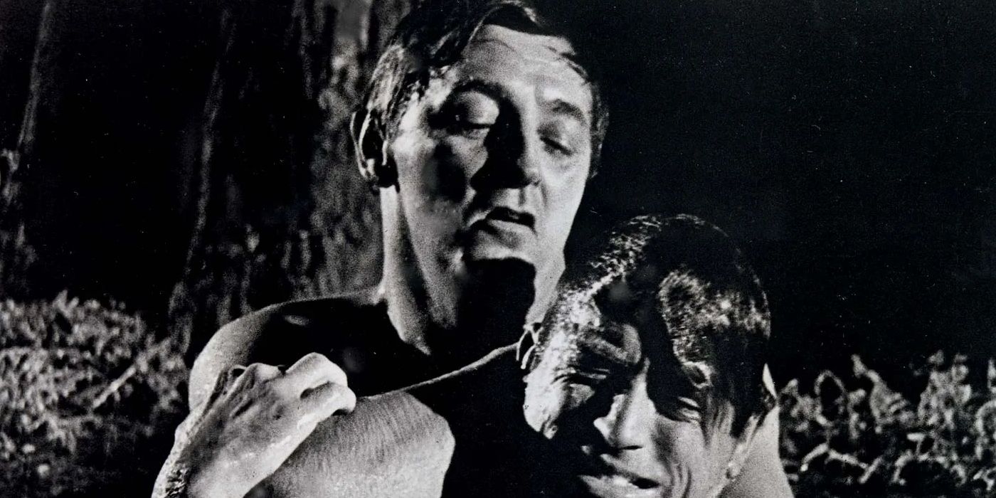 Robert Mitchum drowning Gregory Peck in Cape Fear