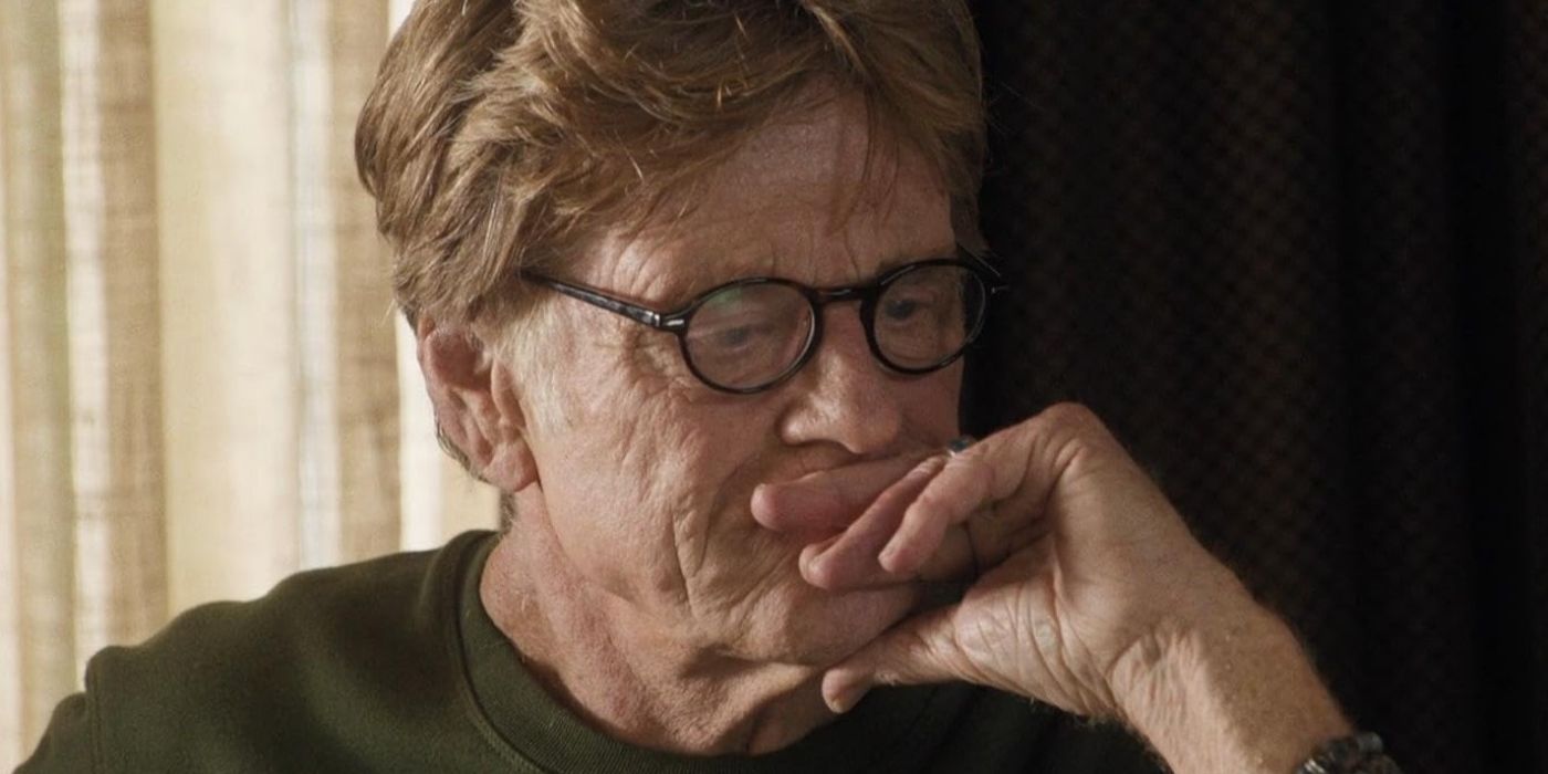 Robert Redford as Bill Bryson in A Walk in the Woods Looking at the Computer