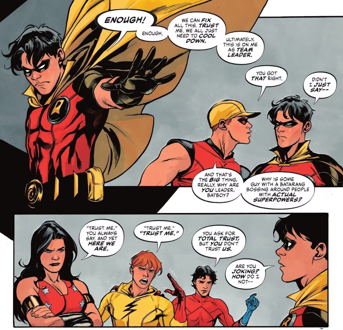 Robin Leads the Arguing Teen Titans