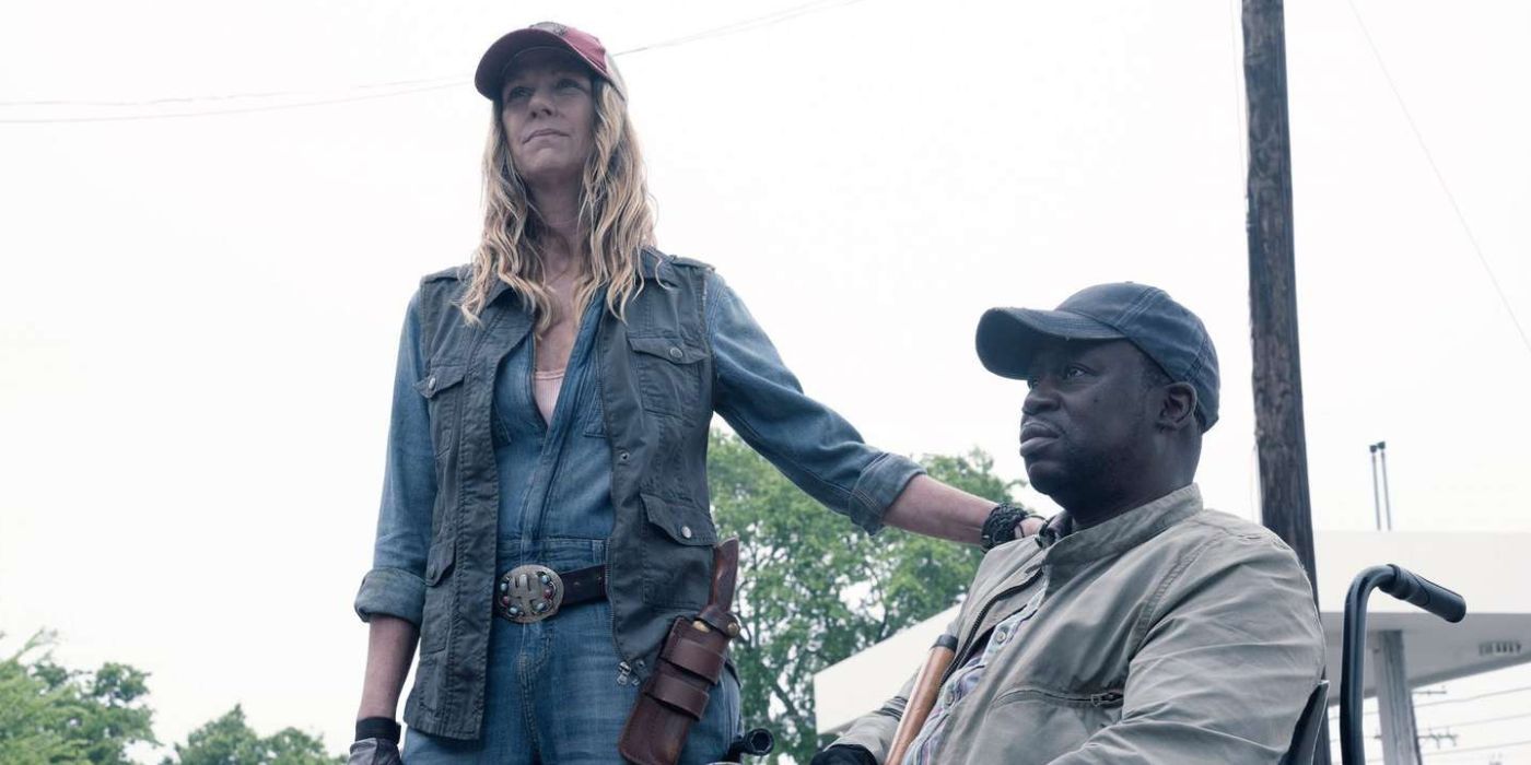 Sara and Wendell look serious in Fear the Walking Dead