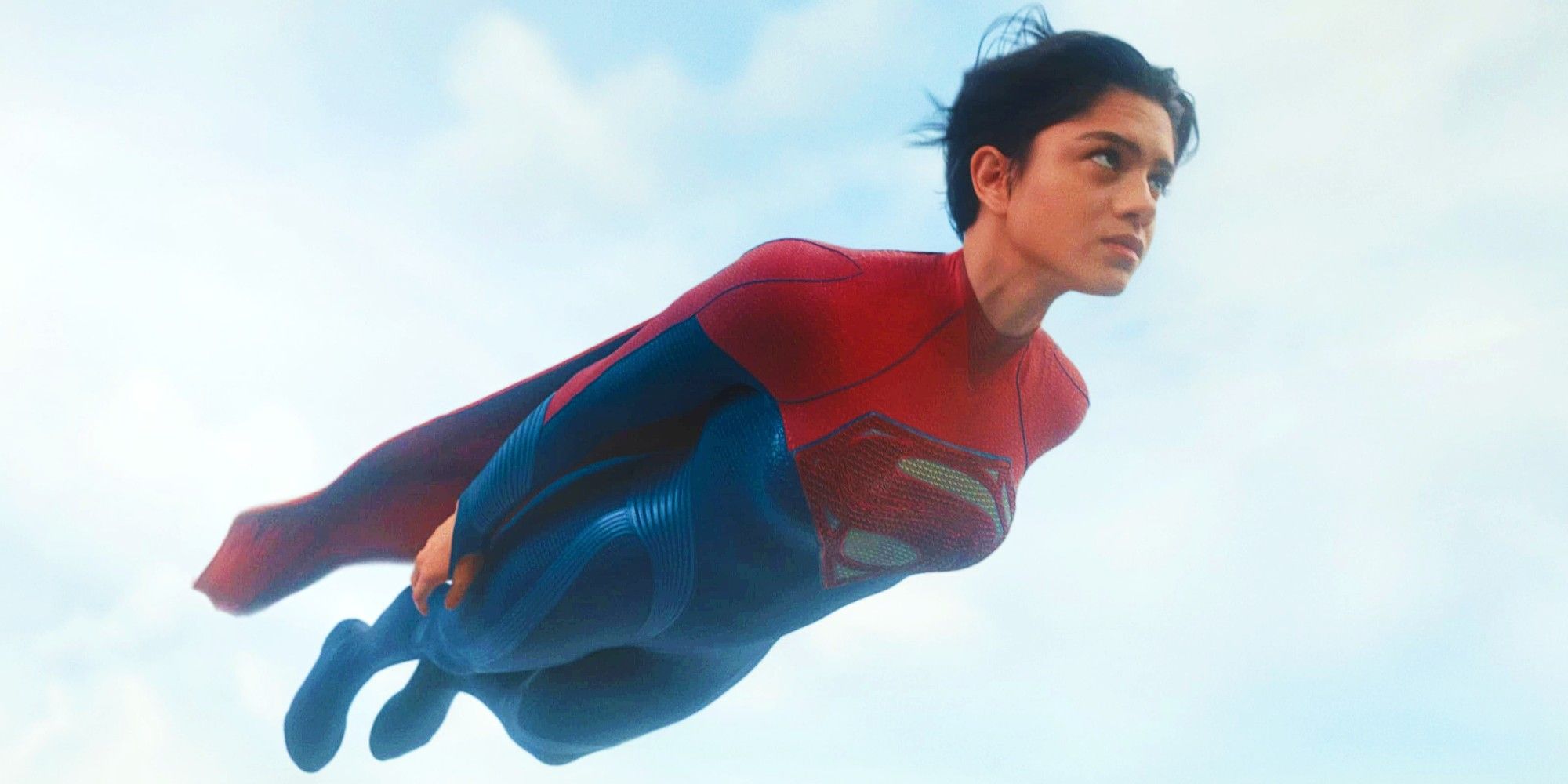 Sasha Calle As Supergirl Flying In The Flash Movie